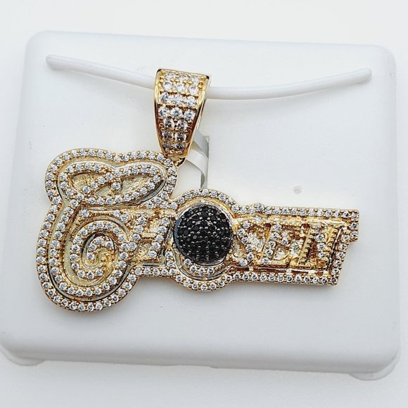 "14K Gold Plated Cubic Zircon Pendant, EVBRS544 - Picture 7 of 11